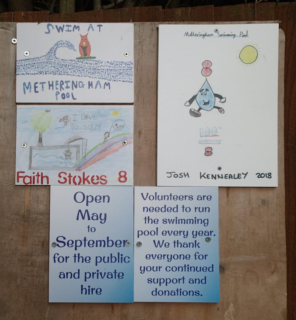 children's drawings and thanks to volunteers
