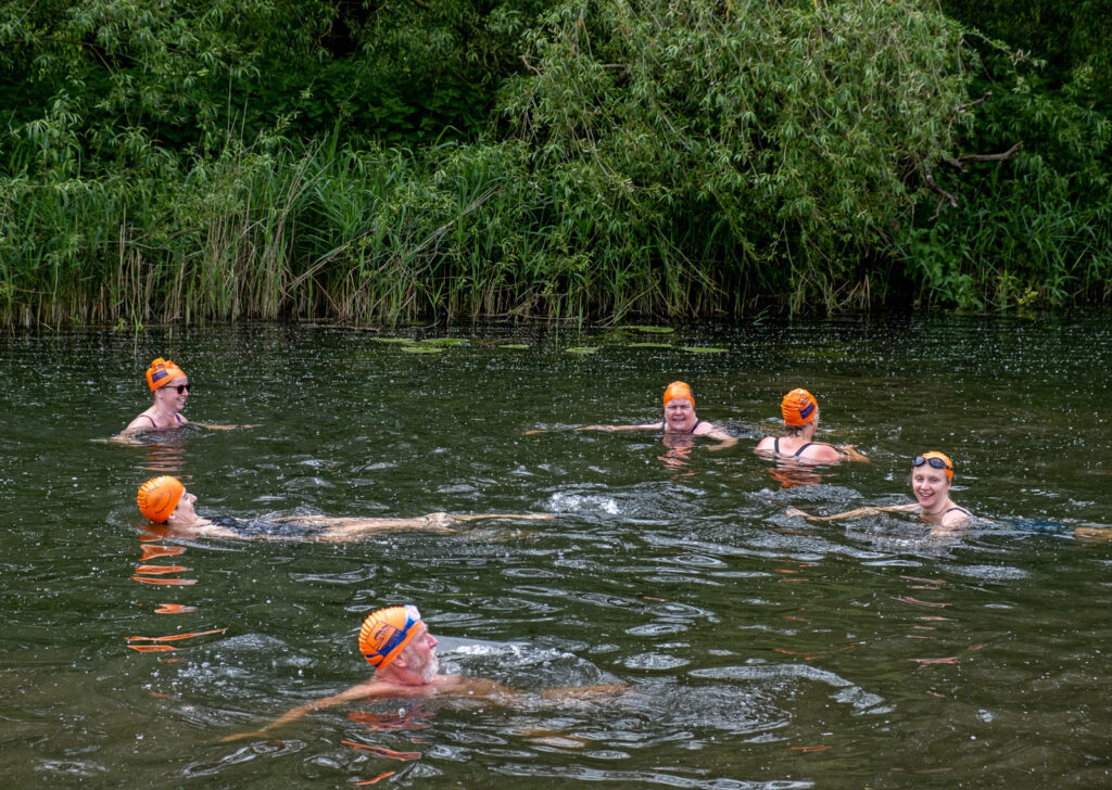 swimmers in river