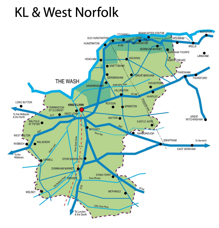 map of West Norfolk area